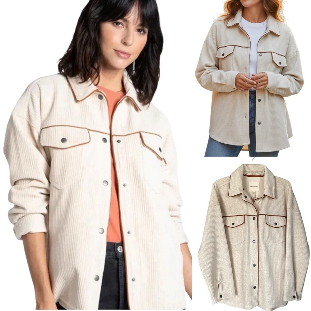 Thread & Supply Corduroy Shirt Jacket Women’s Size Large New with Tags Oversized